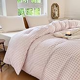 Pink Gingham Cotton Weighted Blanket Cover 48"x72", Checked Plaid Duvet Cover for Weighted Blanket, Grid Cotton Heavy Blanket Duvet Cover (Pink Gingham, 48"x72")