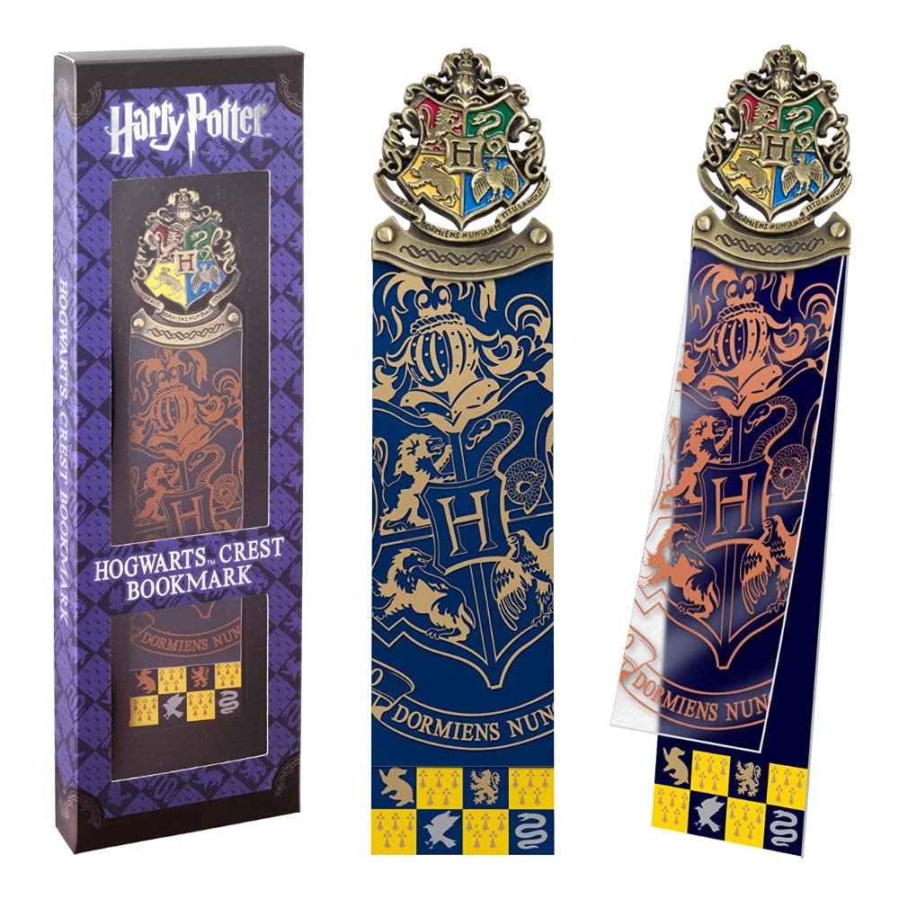 The Noble Collection Harry Potter Hogwarts Crest Bookmark - 6.7in (17cm) Die Cast Metal, PVC and Card Bookmark - Officially Licensed Film Set Movie Gifts Stationery