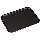 Carlisle FoodService Products Cafe Fast Food Cafeteria Tray with Patterned Surface for Cafeterias, Fast Food, And Dining Room, Plastic, 17.87 X 14 X 0.98 Inches, Black, (Pack of 12)