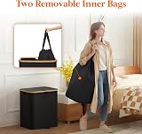 Lifewit 125L Laundry Basket with Lid Bamboo Handles 2 Removable Bags view 4