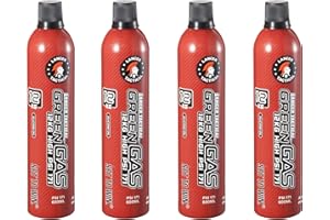 Lancer Tactical 600ml/20oz 12kg Powerful Green Gas High PSI G-1100 for Airsoft Pistol, Airsoft Rifle, Air Gun (Silicone Oil/Oil Free) -Pack of 4