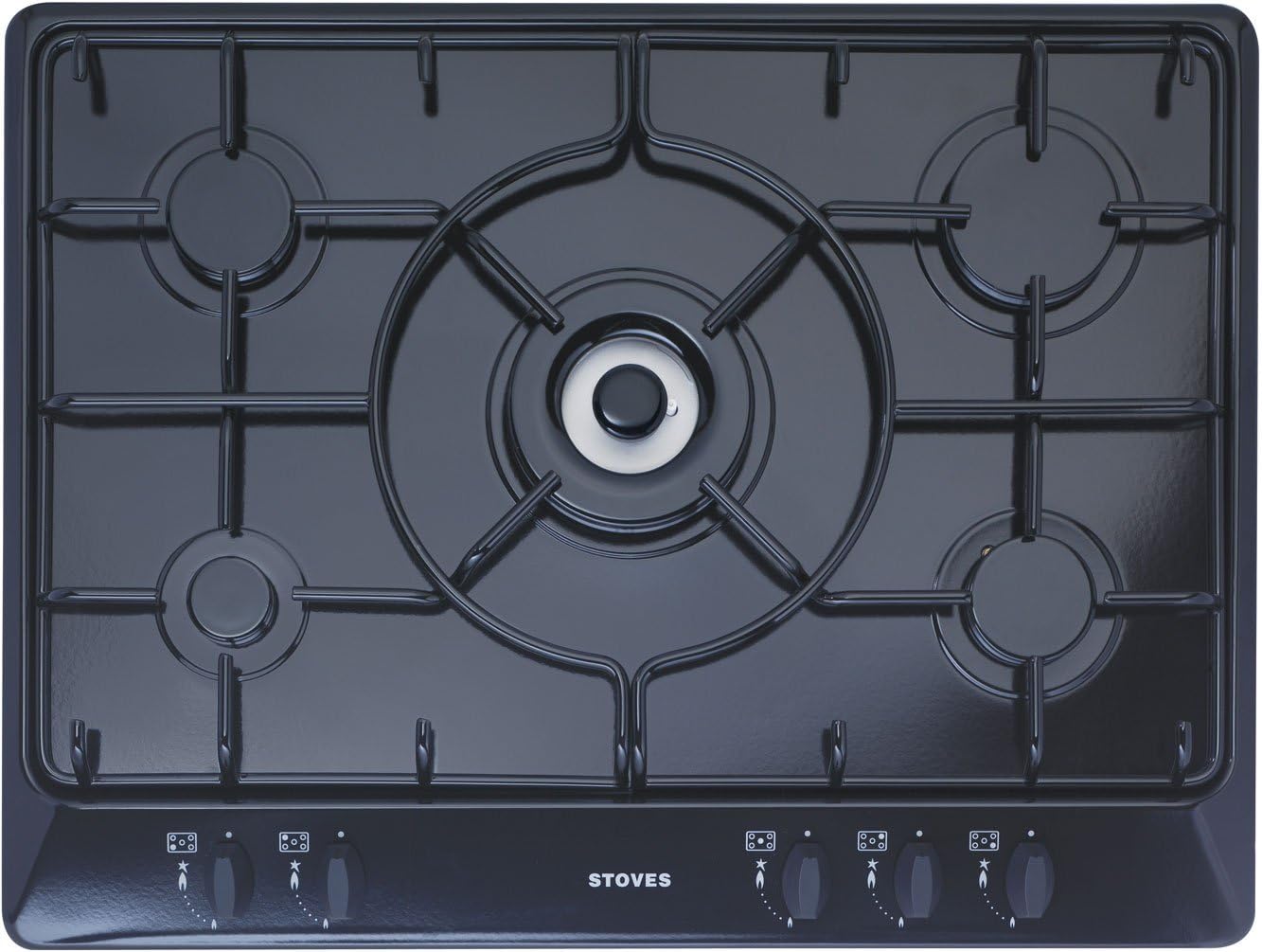 Stoves SGH700E Builtin Gas Hob Black Plate (Builtin, Gas Hob