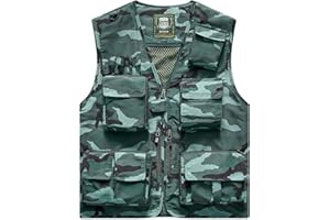 Sobrisah Outdoor Fishing Vest Safari Photography Work Outerwear Vests Family Matching Travel,12Years - Adult XXL