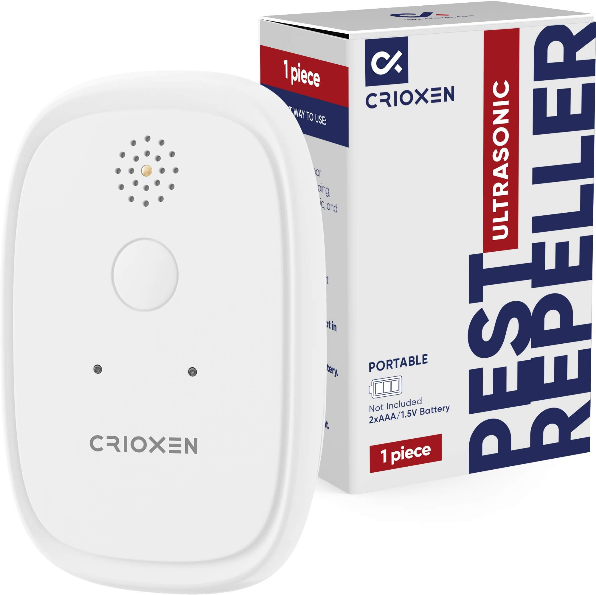 Crioxen Ultrasonic Mosquito Repellent - Odorless Non-Toxic Portable Pest Control Repeller Anti Insects, Bugs, Roaches w/Dragonfly Mode - for Indoor and Outdoor (1)