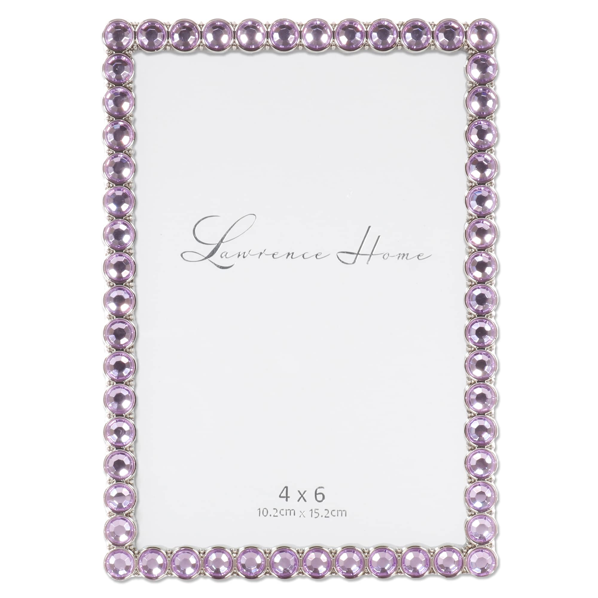 4x6 Silver Metal Sparkle Frame - Bright Lilac