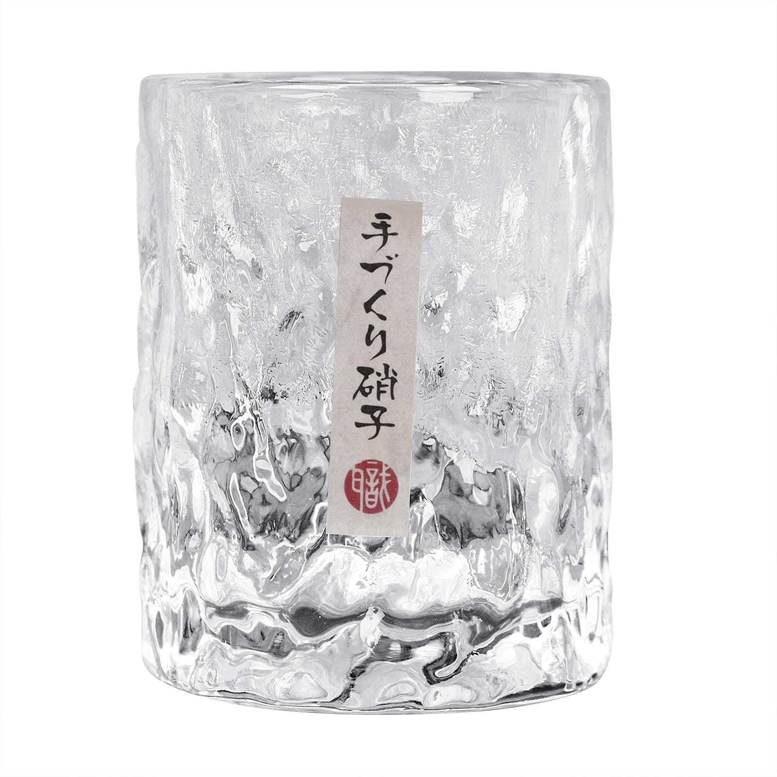 FakeFace Japanese Style Whisky Tasting Glass Engraved Cup Brandy Whiskey Cocktail Beer Glass for Dad Boyfriend Husband Wine Drinking Glasses Birthday, Anniversary (Glacier Pattern)