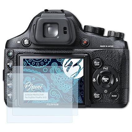 Bruni Schutzfolie für Fujifilm FinePix X-S1 Folie, glasklare Displayschutzfolie (2X)