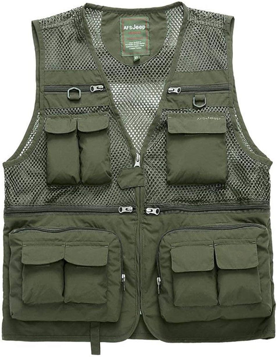 Anaisy Men's Outdoor Leisure Fishing Vest Lightweight Sleeveless Young