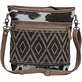 Myra Bag Western Leather Shoulder Bag for Women - Upcycled Canvas Crossbody Bag Cedar