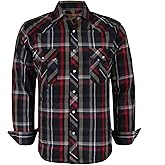 COEVALS CLUB Men's Western Cowboy Long Sleeve Pearl Snap Casual Work Shirts