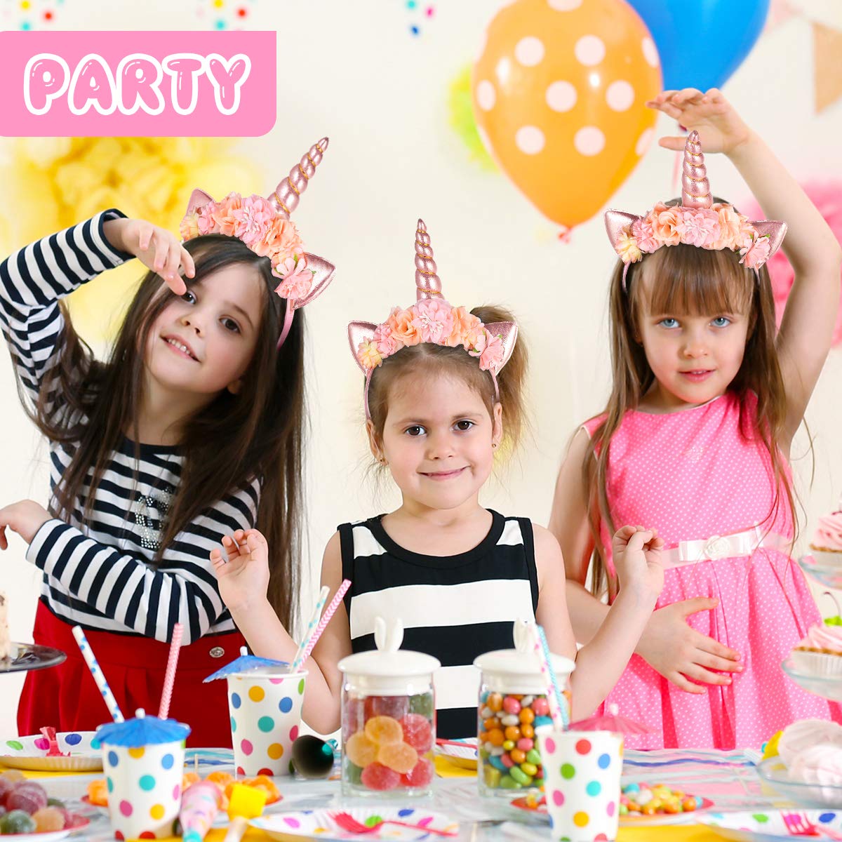 NICEAUTY Unicorn Headband for Girls 【2020 NEWEST】 with Wig Clip, Halloween Headbands for Women, Unicorn Party Favors, Unicorn Birthday Decorations : Beauty