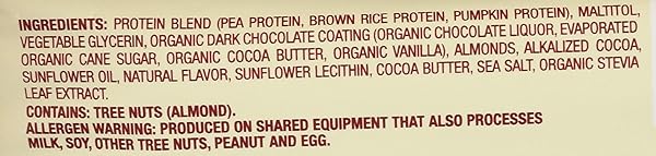 THINK!, VEGAN/PLANT BASED HIGH PROTEIN BARS – SEA SALT ALMOND CHOCOLATE, 13G PROTEIN, 5G SUGAR, NO ARTIFICIAL SWEETENERS, GLUTEN FREE, NON GMO PROJECT VERIFIED, 1.94OZ BAR
