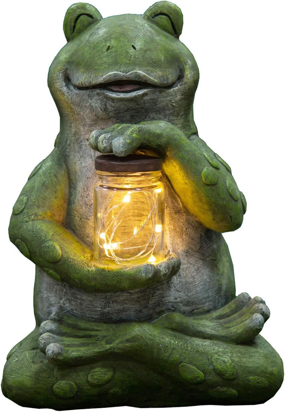 Ivy Home Green Frog Resin Garden Statuary for Outdoor Garden Decoration