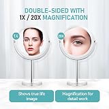 MIYADIVA 20X Magnifying Makeup Mirror, Double Sided with Stand view 2