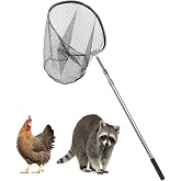 foriy Pet Catch Net Big Animal Control Catcher with 21" Net Opening | Chicken Leg Hook with Telescopic Handle 37.4''-93.3'' for Duck, Goose Fish Cat Bird Pigeon Raccoonand and Others