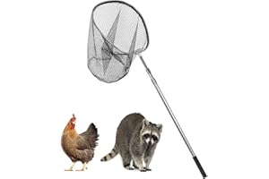 foriy Catch Net Big Animal Control Catcher with 21" Net Opening Chicken Leg Hook with Telescopic Handle 37.4''-93.3'' for Duck, Goose Fish Cat Bird Pigeon Raccoonand and Others