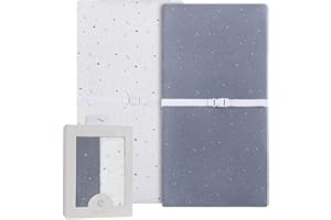 ELY'S & CO. Ely’s & Co. Changing Pad Cover, Diaper Changing Table Sheets, 2 Pack, Cradle Sheet Set for Baby Boys, 100% Jersey Knit Cotton, Celestial Blue Collection, 32”x16”x5”