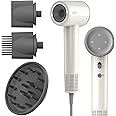 AINA Hair Dryer, Blow Dryer with Diffuser Brush Comb for Women - BLDC Hair Dryer - Brushless Motor, 110,000 RPM Lightweight, Ionic Travel, 3 Magnetic Attachments 110V/ALCI(White)