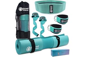 J Bryant Fitness Barbell Pad Kit with Ankle Straps for Cable Machine Resistance Hip Band for Booty Workout and Weight Lifting Straps, Thick Squat Pad with Bag for Hip-Thrusts, Squats, and Bench Press