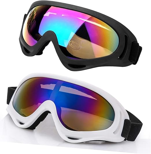 Pack of 2 Ski Goggles, Outdoor Glasses Snowboard Ski Goggles Motorcycle