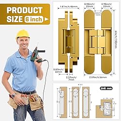 Loodmeo 6inch Hidden Door Hinges Invisible Hinges