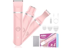 WUFAYHD Electric Shaver Razors for Women, 3 in 1 Waterproof Bikini Trimmer Wet & Dry Use, Painless Facial Hair Removal for Women, Pubic Hair Timmer, Smooth Shaving for Ladies Face, Body, Legs, Private Areas