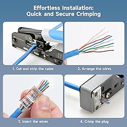 Cable Matters 100-Pack Cat 6 Pass Through RJ45
