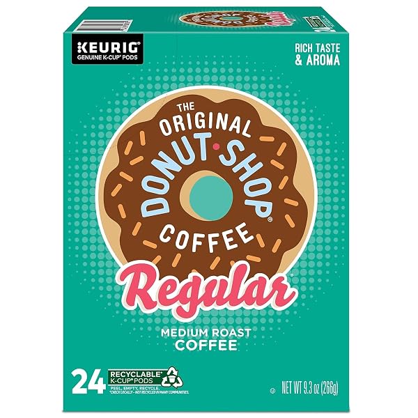 THE ORIGINAL DONUT SHOP REGULAR KEURIG SINGLE-SERVE K-CUP PODS, MEDIUM ROAST COFFEE, 24 COUNT