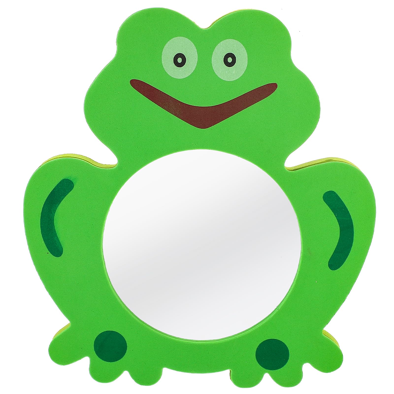 Toddmomy Baby Mirror Bath Toy Kids Bathing Toys Frog Shape Funny Bath Time Toys for Kids Toddler Infants,Green,24X24cm