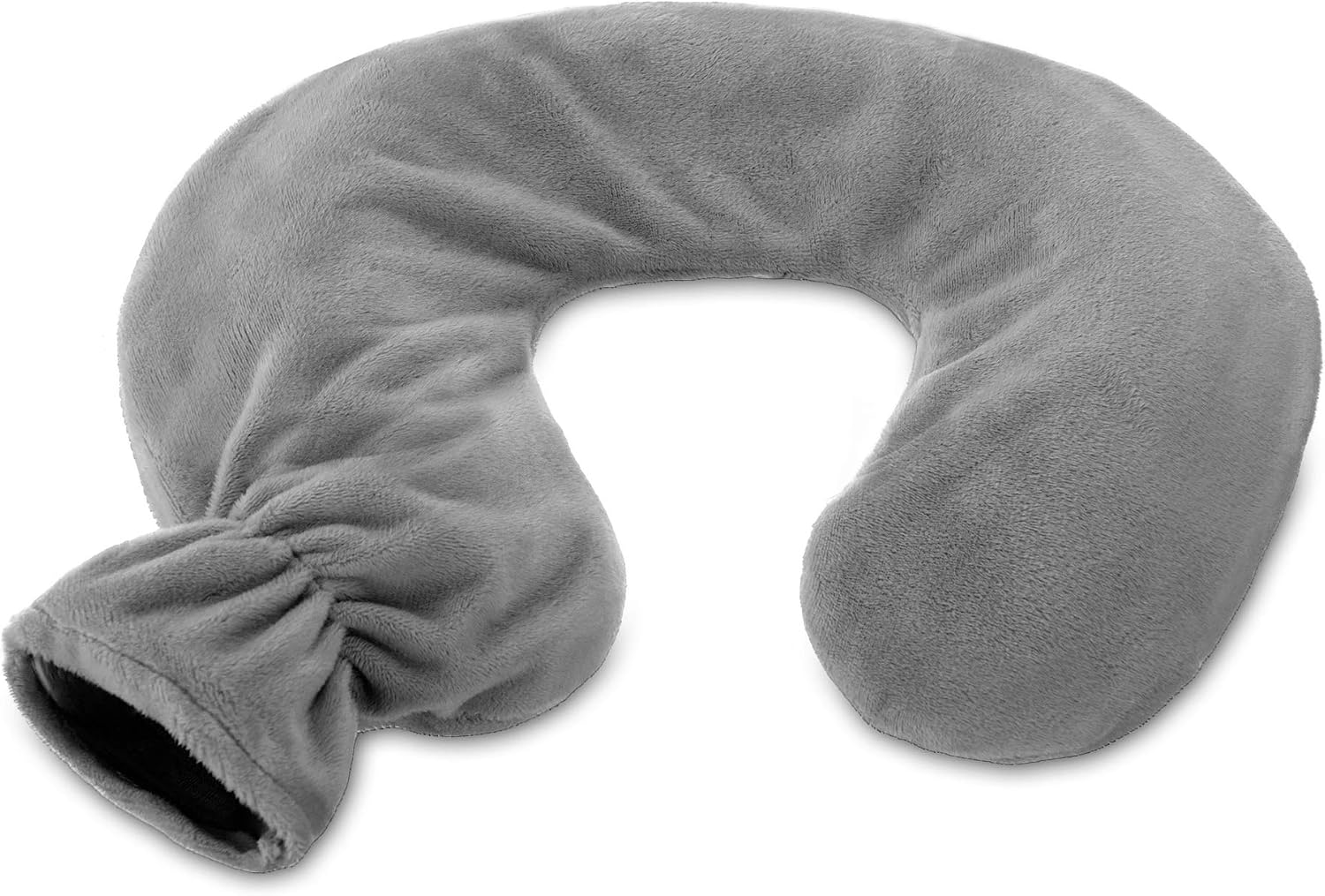 LIVIVO 1L Neck & Shoulder U-Shaped Hot Water Bottle, Soft Fleece Cover Hot Water Bag for Winter Warmth Pain & Stress Relief
