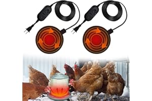 WISMOIER Silicone Heated Pad 2 Gears Temperature Control Chicken Waterer Heater Base for Chickens Poultry Drinker 120V 35W 6.3In Heated Poultry Waterer Chicken Water Heater for Winter