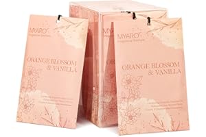 MYARO 12 Packs Orange Blossom and Vanilla Scented Sachets for Drawer and Closet Fresh Scents, Air Fresheners Long-Lasting Sachets Bags Home Fragrance for Lover