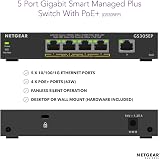 NETGEAR GS305EP Plus 5 Port Gigabit Smart Managed PoE+ Switch 4 Ports 63W view 2