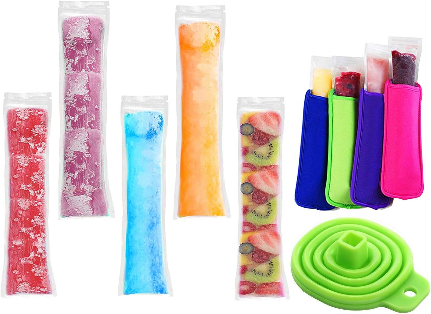 200 Pack Ice Popsicle Molds Bags ZipTop Disposable DIY