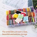 Epesl Embroidery Floss Organizer 24-Grid Box with 40 Bobbins & Stickers view 6