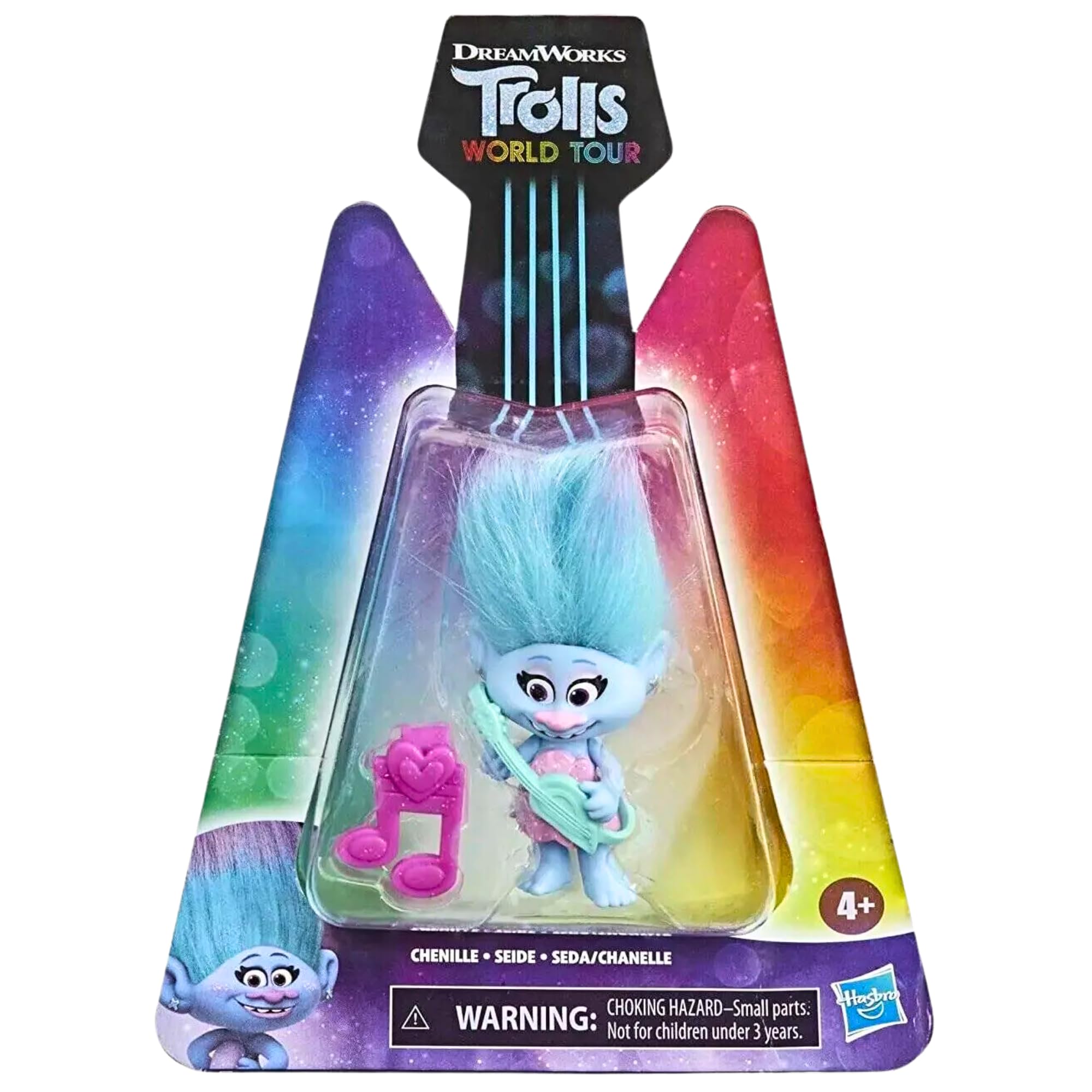 DREAMWORKS TROLLS World Tour Miniature Toy Figure with Musical Instrument Accessory - Chenille