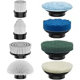 TUYU Replaceable Brush Heads Electric Spin Scrubber,4 Pack Brush Heads &amp; 4 pcs Extra Brushes Kit, Cordless Spin Scrubber Power Cleaning Brush for Bathroom Floor