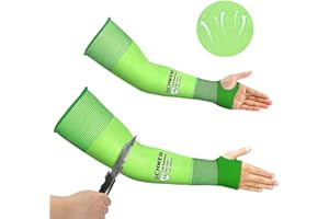 Schwer Ultra-Thin ANSI A6 Cut Resistant Sleeves S907，Breathable Farmers Defense and Garden Sleeves for Women and Men, Arm Protectors for Thin Skin and Bruising, UV Protection Sun Sleeve for Yard (M)