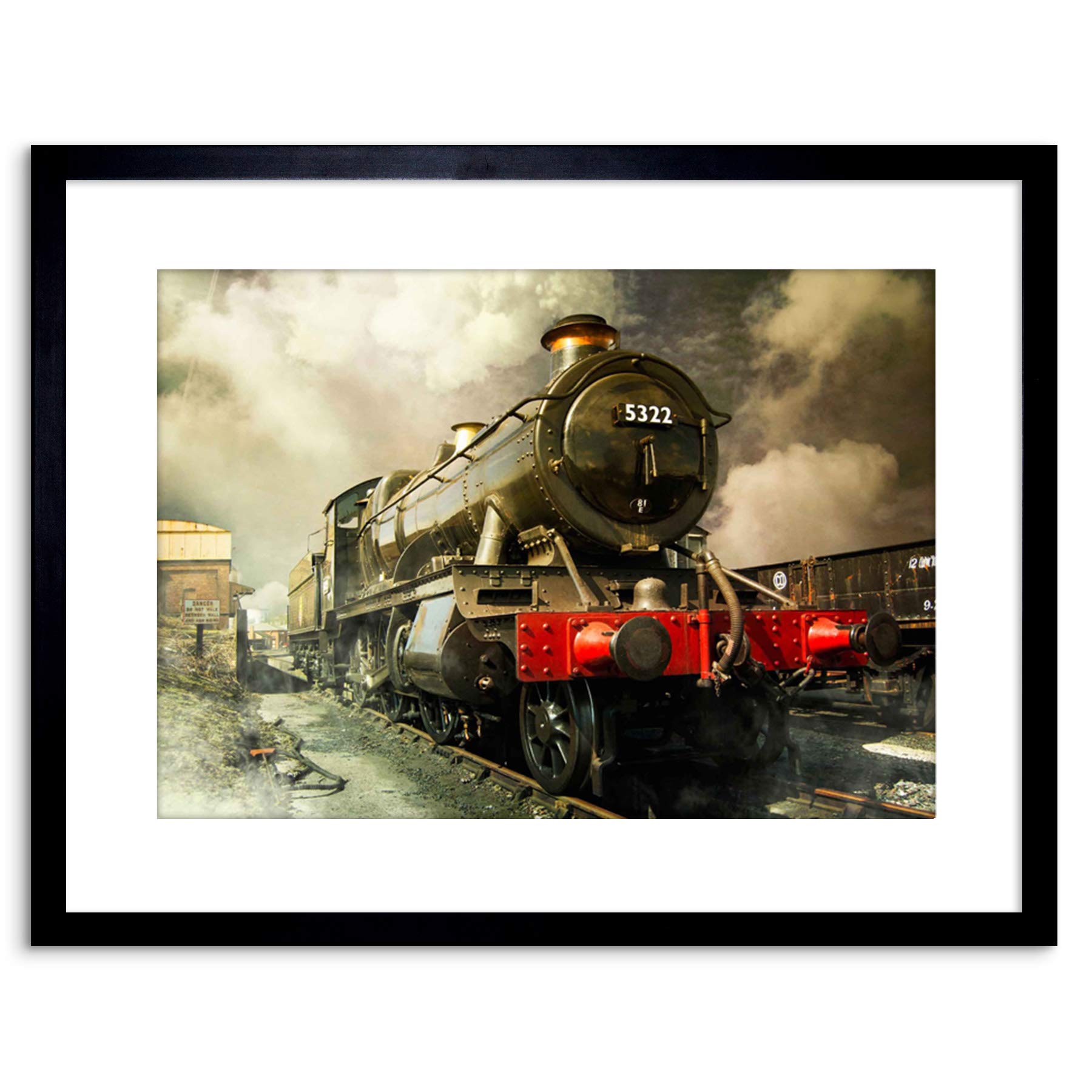 Wee Blue Coo Steam Train Vintage Colour Photo Framed Wall Art Print — image 1