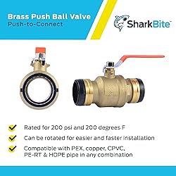 SharkBite 2 Inch Ball Valve, Push to Connect Brass