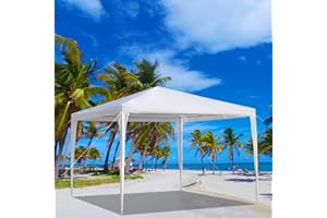 GAINVIEYEE 10'x10' Party Tent Outdoor Wedding Event Tents, Heavy Duty Gazebo, Large Canopy Waterproof for Parties Patio Birthday All Season White