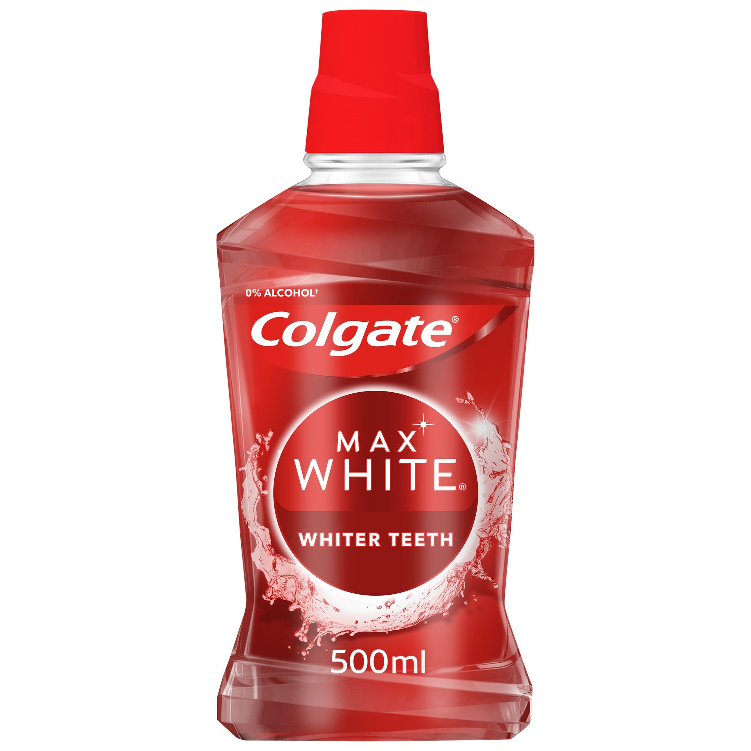 Colgate Max White Expert Whitening 500ml Mouthwash - Instantly Whiter Teeth- Alcohol Free - Clinically Tested