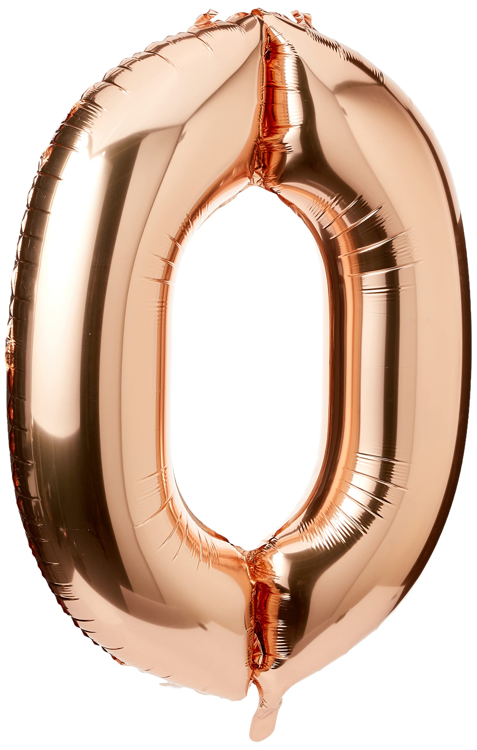 Rose Gold Number 0 Shaped Large Foil Balloon (86cm) 1 Piece - Perfect for Birthday Parties and Special Events