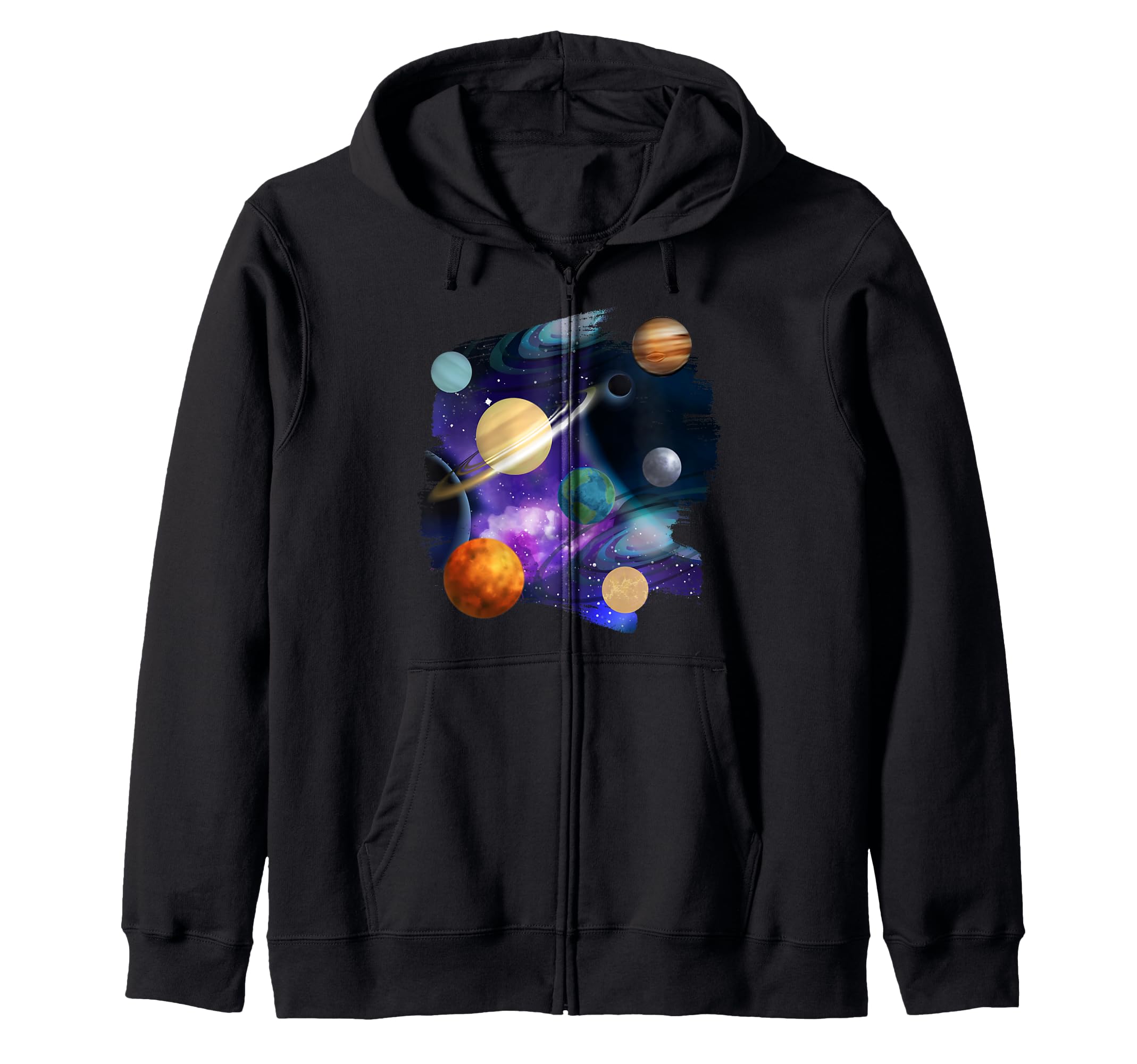 Colorful Solar System I Outer Space I Planet Zip Hoodie