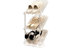 YYW Narrow Shoe Rack Vertical Shoes Rack for Entryway Corner Shoe Storage Organizer for Small Spaces Transparently Tall Slim Shoe Shelf for Front Door Entrance Living Room White 3 Layers