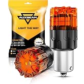 Auxbeam 2026 B2 Series 1156 LED Bulbs Amber Turn Signal Blinker Light | 400% Brighter, Soft Light, No Glare, Long Use, P21W 1141 BA15S Bulb, Need Resistors for Brake or Turn Signal Light Use