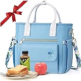 GLORIEROO Deluxe Insulated Lunch Box Bag Women - Leakproof Waterproof Cooler with Multi Pockets Removable Strap for Work Picnic - Teacher Mothers Day Christmas Birthday Gifts