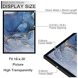 Fxojyvo 15x20 Picture Frame Set of 3, Black Frame