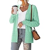 Jouica Women's Cardigan Sweaters 2025 Long Sleeve Cardigans for Women Lightweight Trendy Corchet Hollwed-Out V-Neck Sweater