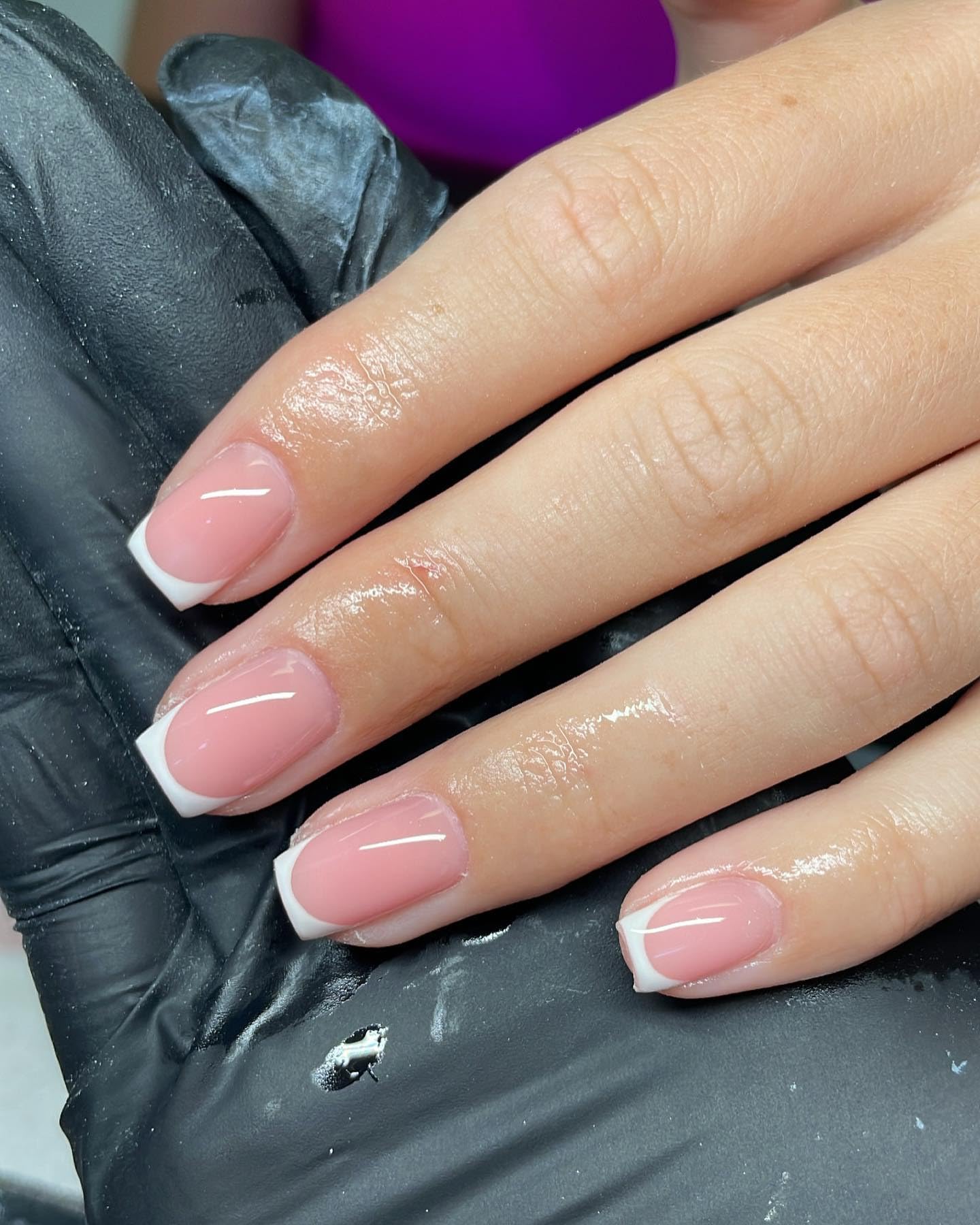 Bellelfin 120Pcs White French Tip Press on Nails Short Square Fake Nails, Full Cover Glossy Pink False Nails Acrylic Glue on Nails Cute Artificial Fingernails for Women Girls - Image 4